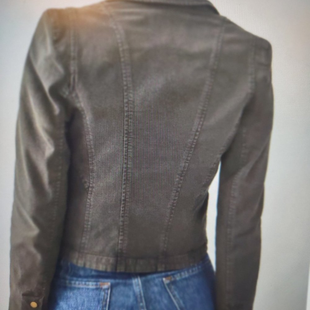 ANTHROPOLOGIE Structured Button Front Blazer Olive Green NWT Size 12 - Picture 2 of 16